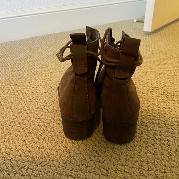 Brown lace up ankle booties - Picture 7 of 10